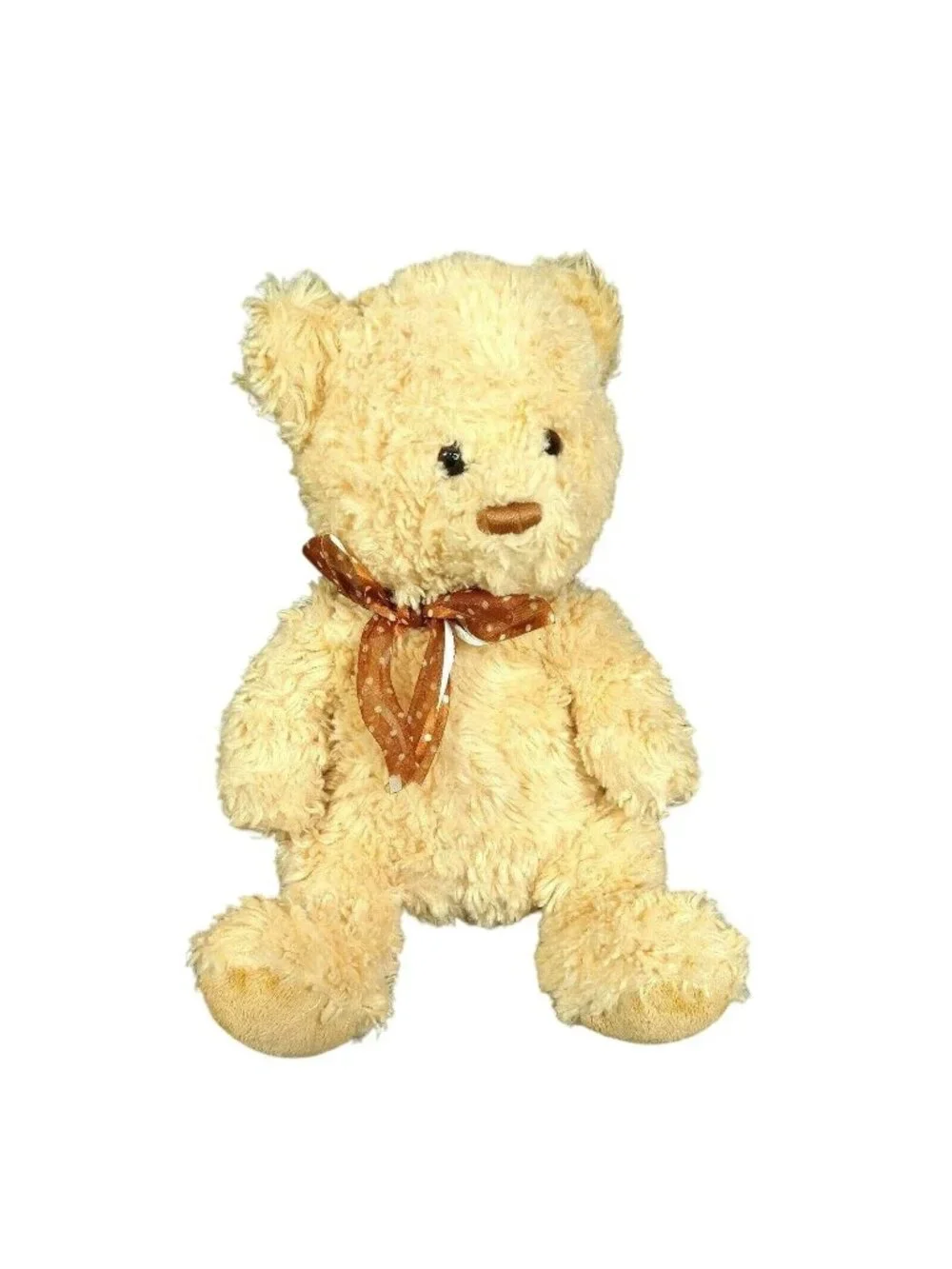 Ty Silk Teddy Bear Plush Stuffed Animal Tay Polka Dot Bow 11 inch 2007